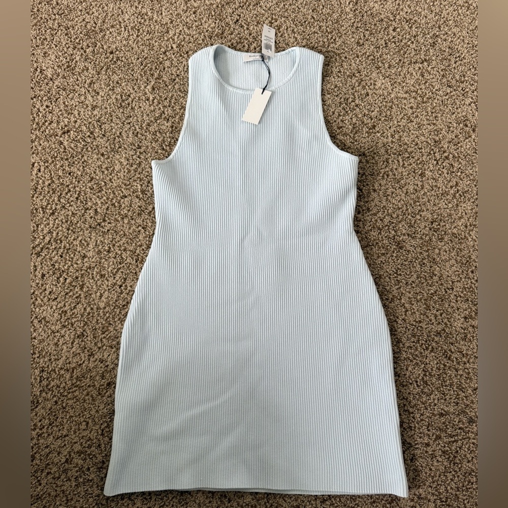 Aritzia Babaton Sculpt Knit Racer Dress in Iceberg Blue NWT